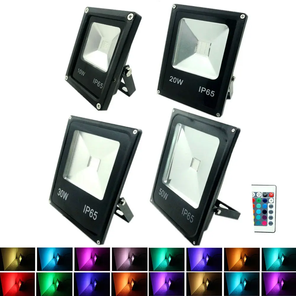 1 шт. Светодиодный прожектор RGB прожекторы 10 Вт 20 30 50 прожекторное освещение IP65