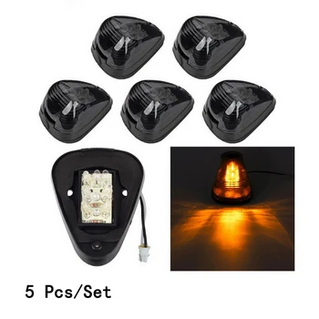 

12V 6W Black Smoked Lens Amber Led Smoked Lamp For Ford Car 1999-2016 5pcs/set T10 Connector Cab Roof Running Marker Lights