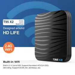 T95X2 Android 8,1 Smart tv Box Amlogic S905X2 Android tv Box Четырехъядерный 4 Гб DDR4/32 ГБ Smart UHD 4 K телеприставка VP9 H.265 2,4G WiFi 100 M LAN HD для дисплея медиаплеера