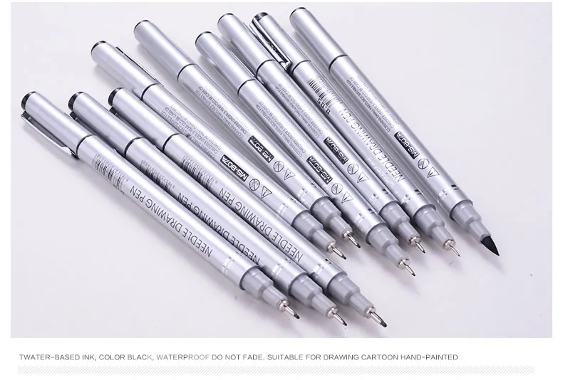 Улучшенная 10 шт. черная ручка для рисования Micron Neelde, водостойкая пигмент, тонкая линия, маркер, ручка для письма, ручная краска, аниме, товары для рукоделия