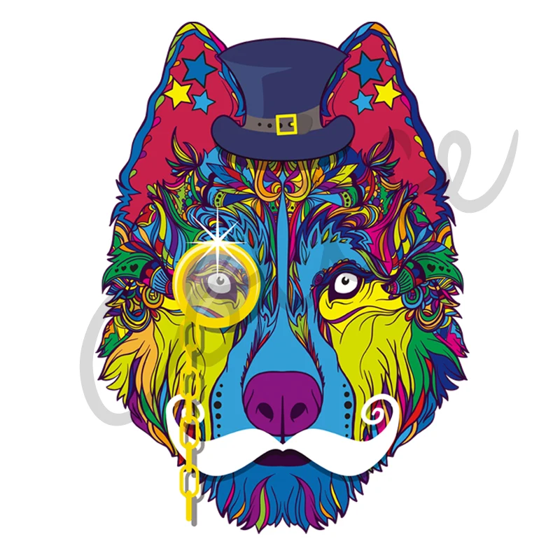 1Patches A-level Washable Heat Transfer Iron Stickers Wolf Patch Decoration Appliques for Clothes T-shirt 25x18.2cm