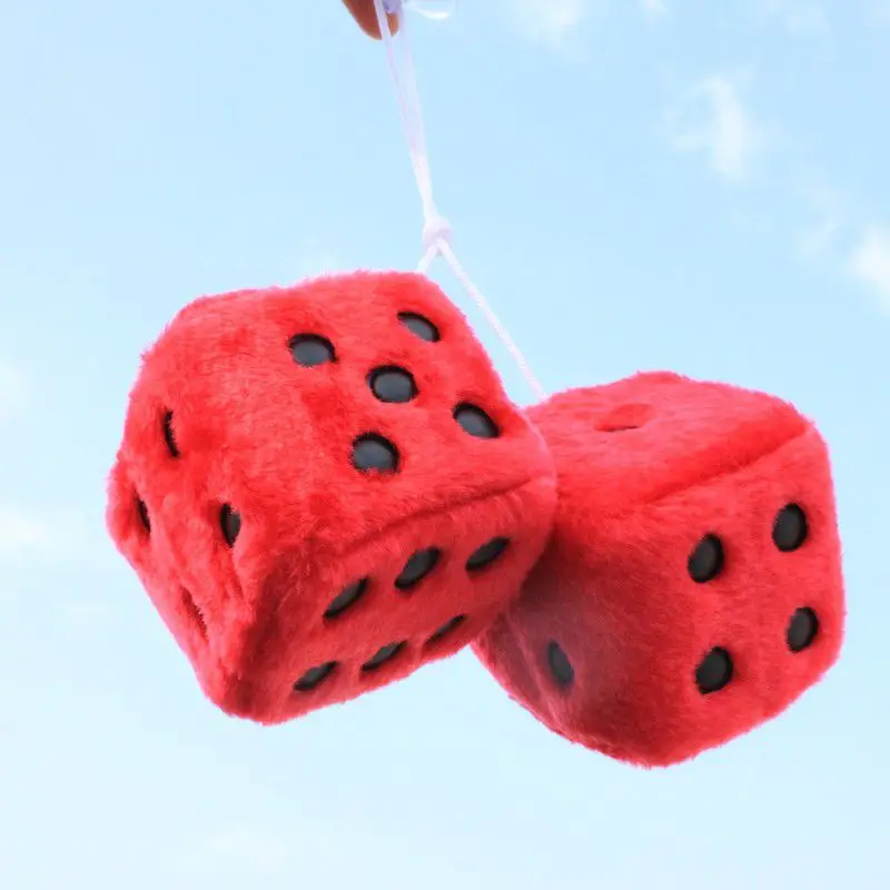 

Car Dice Ornaments Multi Color Cute Plush Dice Adhesive Disc Mirror Car Haning Pendant Car Decoration Key Chains Ornaments
