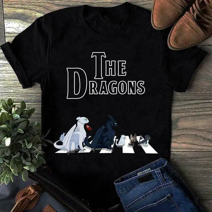 Беззубый Дракон The Dragon Abbey Road футболка черный хлопок для мужчин S 4Xl США наличии| |