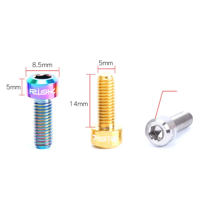2PCS M5*14mm MTB Road Bike Bicycle Shifter fixed Titanium Bolts Screws