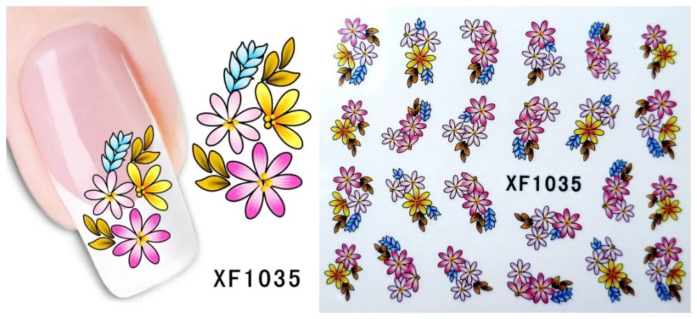60 листов, наклейки для ногтей с цветами и водными переводами, наклейки для ногтей, фольга для обертывания, наклейки для лака, Временные татуировки, водяные знаки