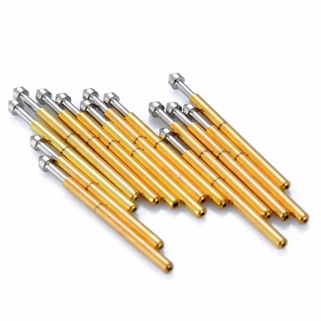 100Pcs/Set Gold Plated Spring Test Probe P75-E2 1.3mm Conical Head Spring Test Probe Pogo Pin 1.0mm Thimble For Power Tool