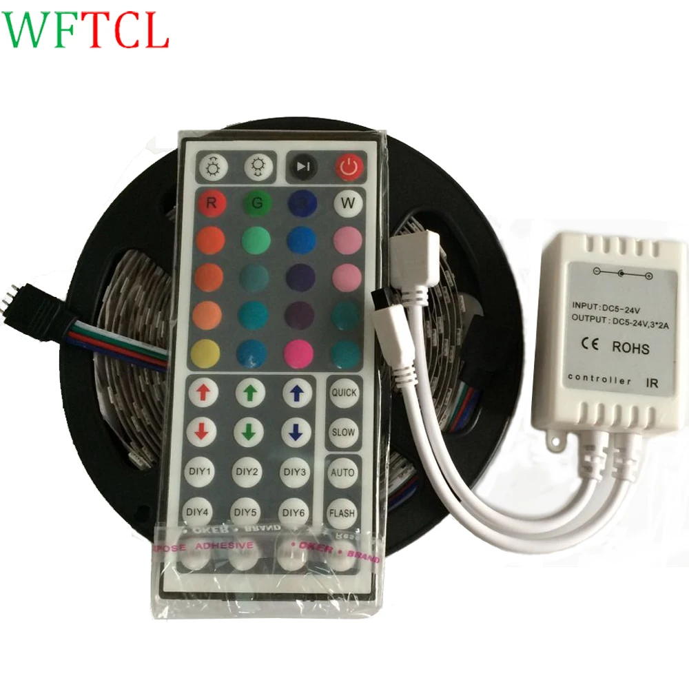 WFTCL 5M RGB Bande LED Flexible light SMD 5050 DC12V 60LED m 300leds LED ribbon tape