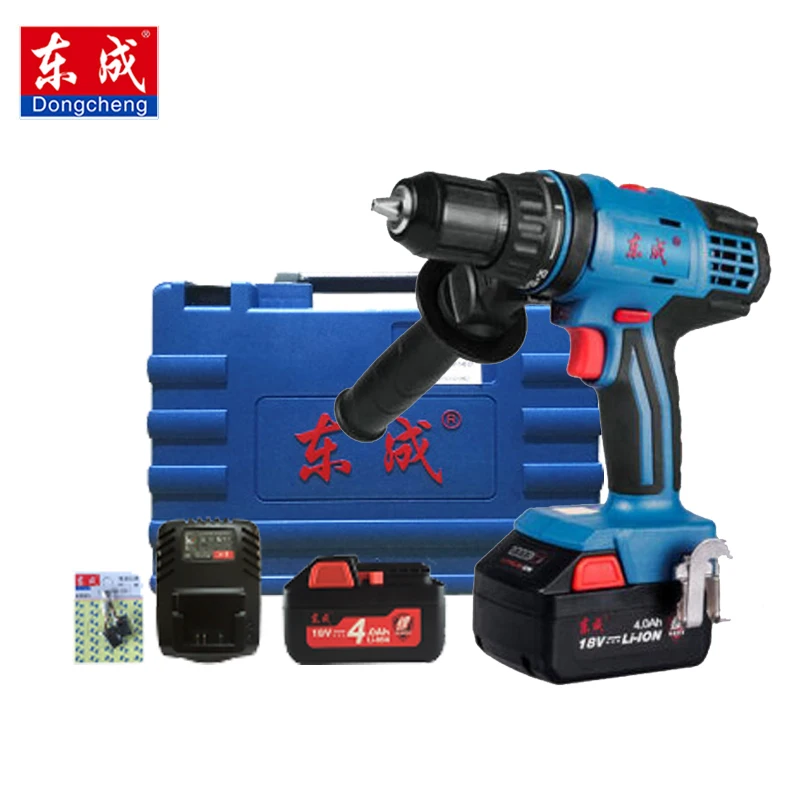 

Dongcheng 18-Volt Max DC Lithium-Ion Battery 14mm 2-Speed Electric Cordless Drill Mini Screwdriver Impact Power Driver