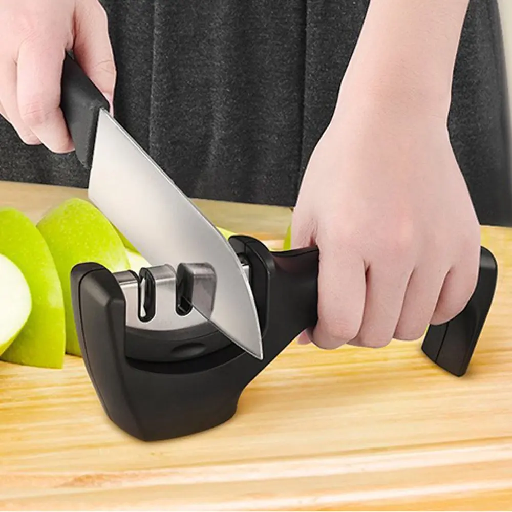 

Kitchen Knife Sharpener -3 stages Professional Kitchen knife set tool and 2 stage Mini Tungsten Diamond Ceramic sharpening Stone