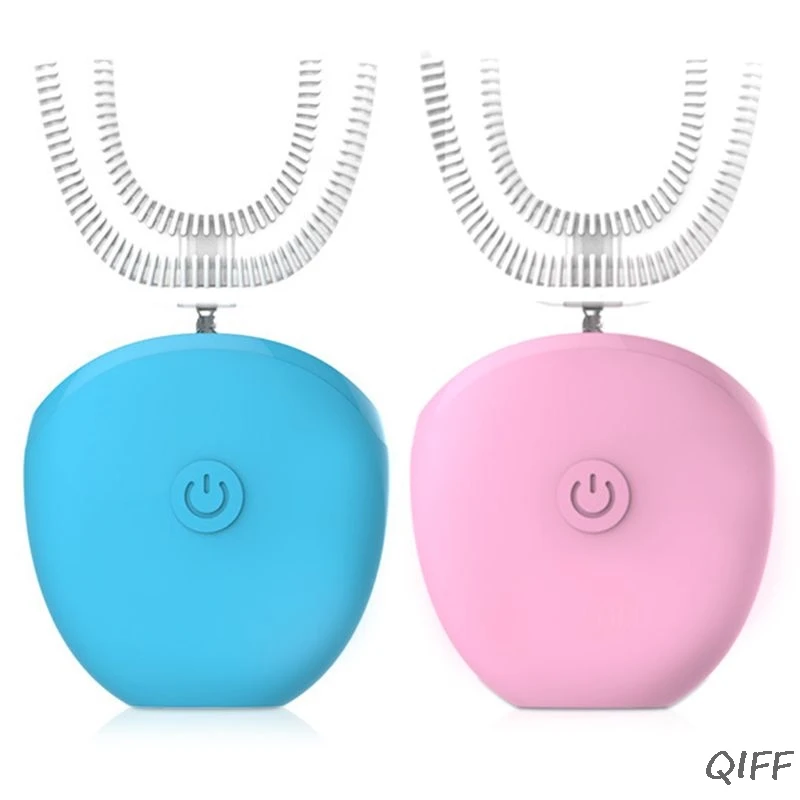 

New 360 Degree Auto Disinfection U Shape Timer Ultra Sonic Silicon Waterproof Electric Toothbrush 3 Modes Tooth Whitening