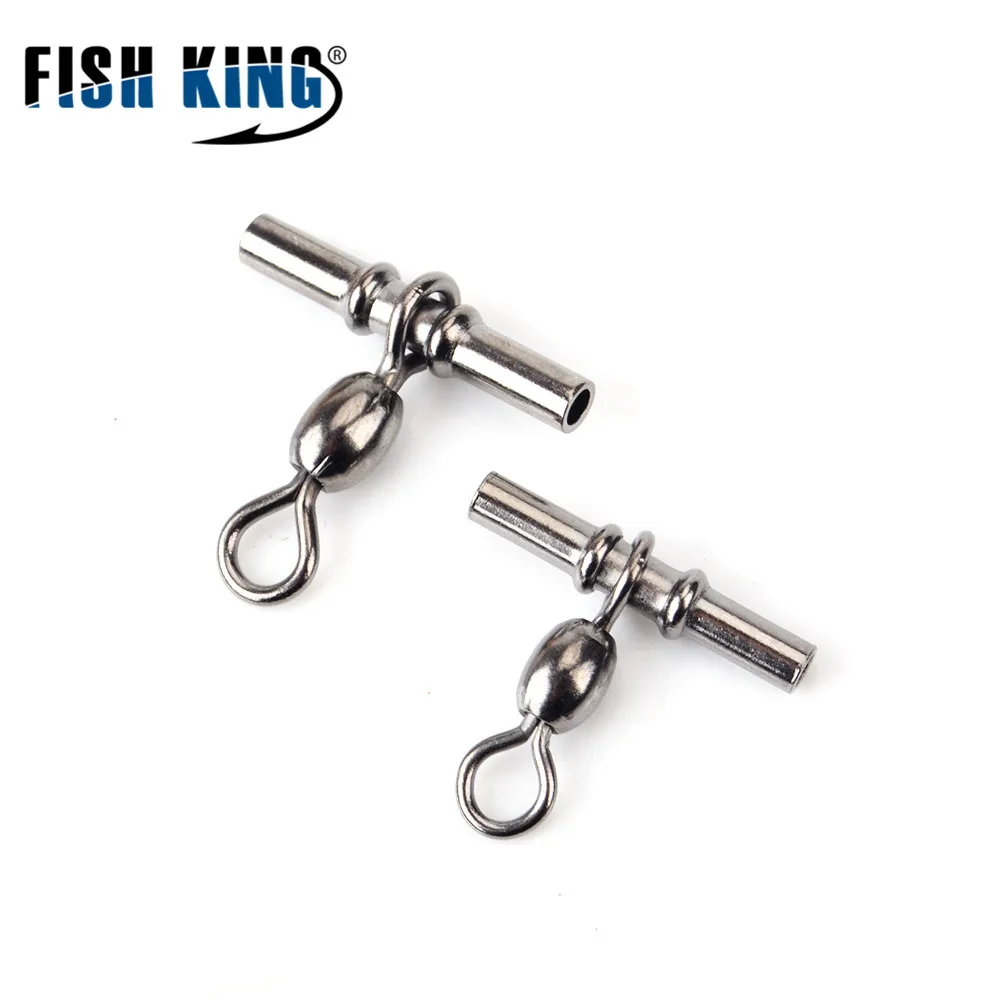 

FISH KING 1 Pack 2/0# 1/0# 1# 2# 3# 4# Cross-Line Crane Fishing Swivel Fish Hook Lure Connector Terminal Pesca Fishing Tackle