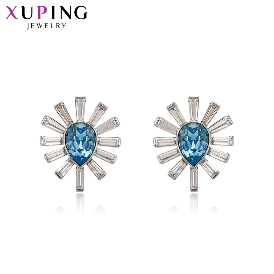 Xuping серьги-гвоздики в литературном стиле кристаллы от Swarovski популярные ювелирные