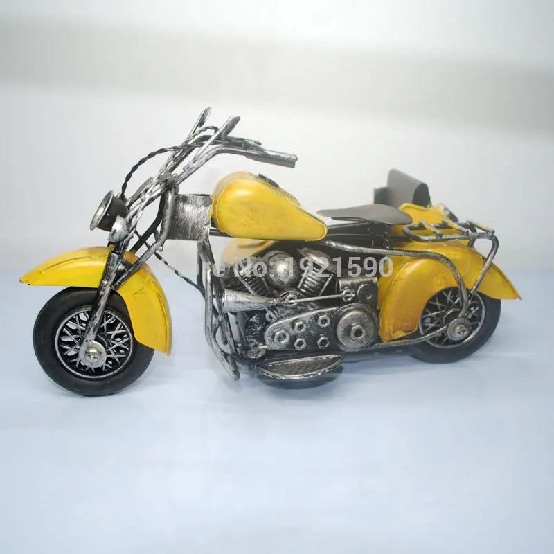 YJ игрушки, модели мотоциклов винтажный мотор трехколесный велосипед ручной работы металлический мотоцикл модель ручной работы игрушка для коллекции/подарка/украшения