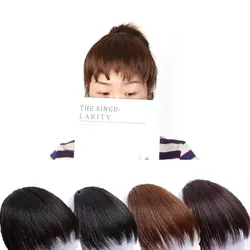 Корейская мода короткие порывистый челкой нерегулярные Поддельные волос жаропрочных синтетические шиньоны Клип Для женщин волос прически