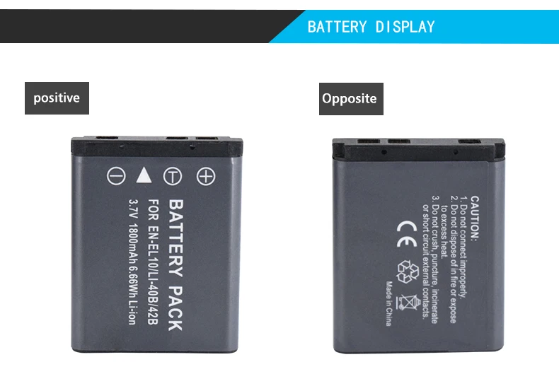 2 шт. 1800 мА/ч, EN-EL10 ENEL10 RU EL10 LI-42B LI42B L 42B LI40B 40B Камера Батарея для цифровой камеры OLYMPUS U700 U710 FE230 FE340 FE290 FE360