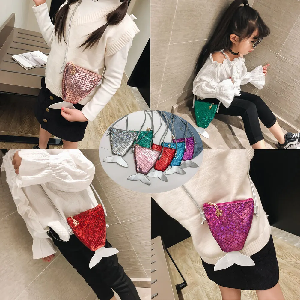Для девочек детские Наплечные сумки хвост русалки Mini Crossbody портмоне фантазии кошелек держатель для карт В Мода