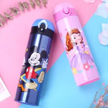 Disney 500ML Thermos Feeding Bottle Vacuum Flask Insulation Feeding Cup My Bottles Leak-poof Student Thermos Cup Car Kettle 300ml baby feeding thermos cup cute dog vacuum milk cup with bells girl stainless steel insulated cup leak poof hot water bottle