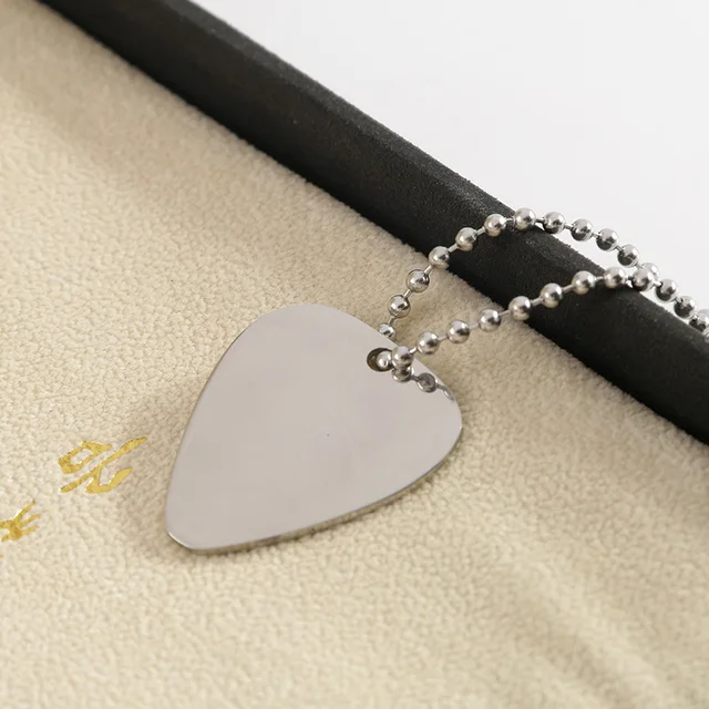 Ufine Jewelry Guitar Pick Pendant Army Card Id Pick You Every Time Pick Bag Stainless Steel Custom Necklace N4611