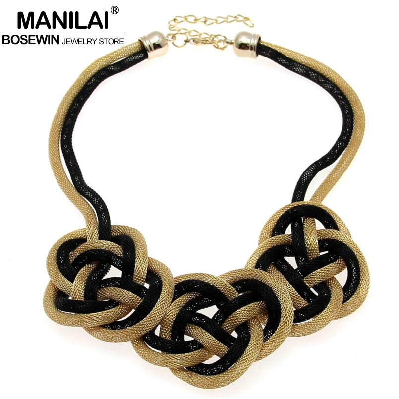 Женское большое короткое ожерелье MANILAI цепочка из сплава с узлом и подвеской на