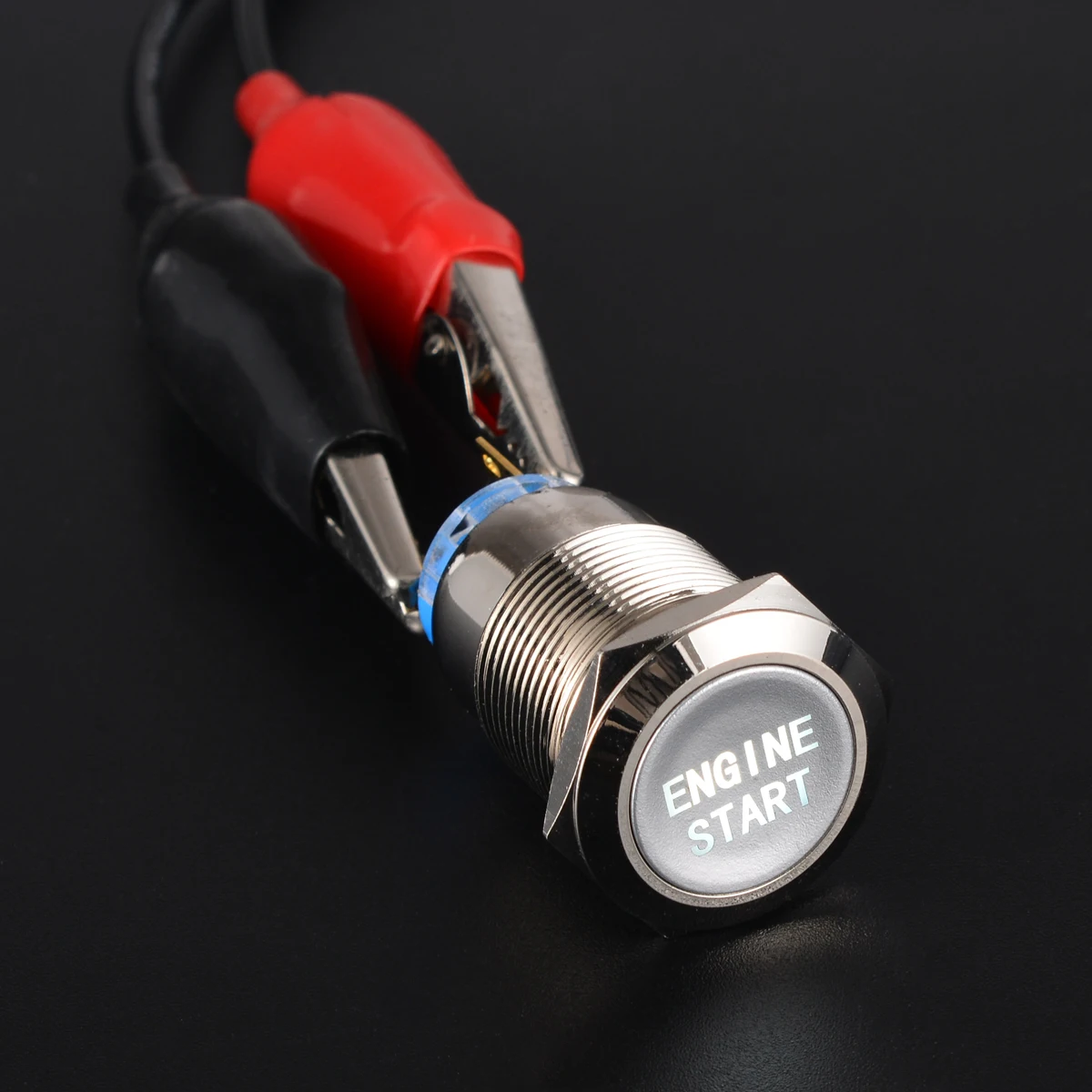 White LED Waterproof Car Metal Momentary Switch Engine Power Start 12V 19mm Auto Reset Push