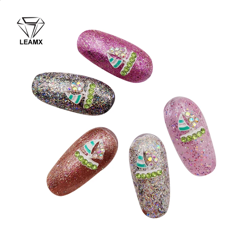 

10 PCS/bag Sailboat Shape 3D Nail Art Decorations Rhinestone Embellishment Alloy Charm Decoration Beautiful Girl Nail Supplies