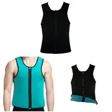 Мужской жилет из неопрена для похудения на молнии, пояс для тренировок, сжигание жира, потеря веса, корректирующий корсет, NYZ Shop