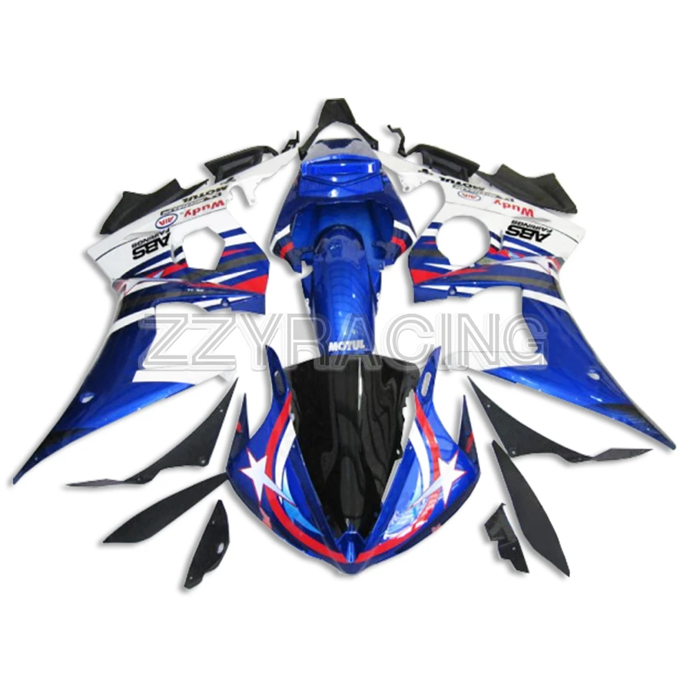 

Injection Fairings for Yamaha R6S 2006 - 2009 2007 2008 Complete Panels Kit 06 07 08 09 ABS Plastic Cowlings Set Blue Black Kit