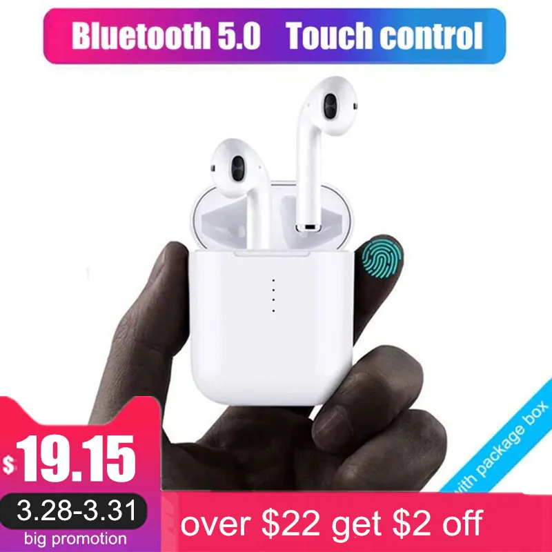 New i10 tws Bluetooth Earphone Wireless earphones Touch control Earbuds 3D Surround Sound & Charging case for all smartphone
