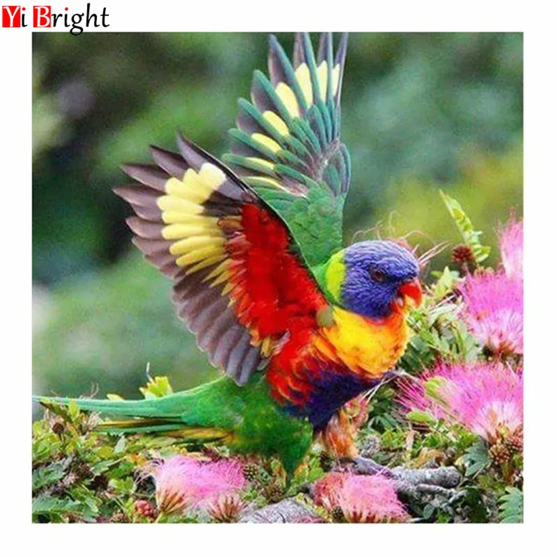 

5D Diamond Painting Parrot Flower Mosaic Diy Picture Embroidery Square Resins Cross Stitch Home Decoration Handicraft Hobby XY1