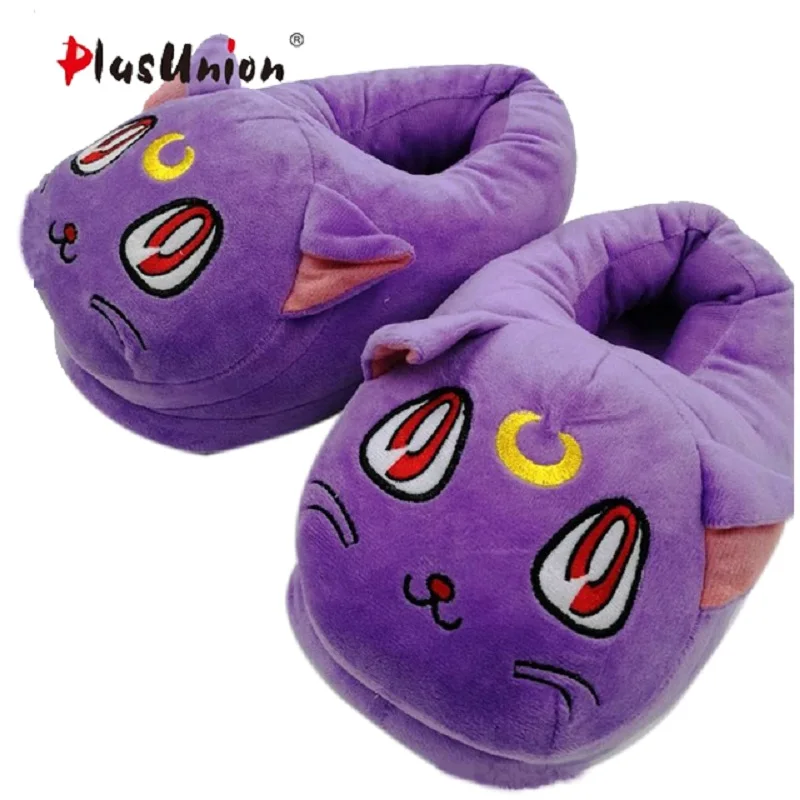 

cartoon winter plush indoor warm anime furry slippers unisex women cute soft shoes house men animal home emoji mules slipper