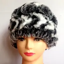 Специальное предложение взрослых Подлинная Рекс Мех животных пипидастр снег зимние шапки для черепа реального вязание кролик