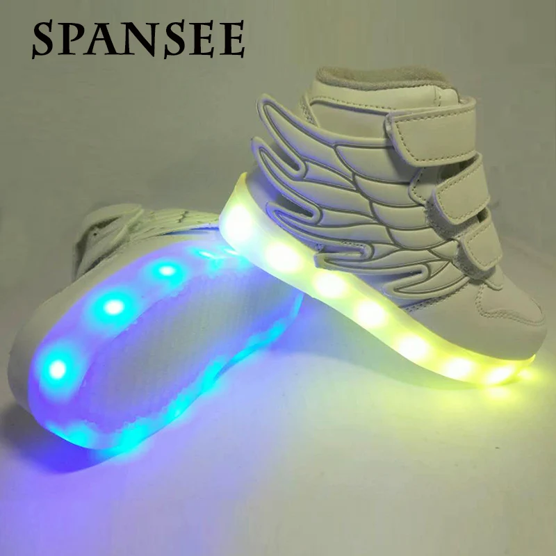 Size 25-37 Children LED Shoes Baskets Boys Girls Glowing Luminous Sneakers with Light Sole Kids Light Up Sneakers LED Slippers