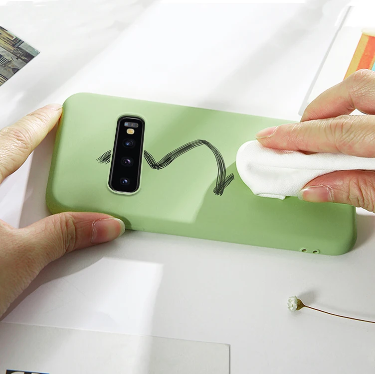 Жидкий силиконовый резиновый чехол для Samsung Galaxy S10E S10 S8 S9 Plus S7 Edge A7 J4 J6 2018 M10 M20 M30 A10 A20