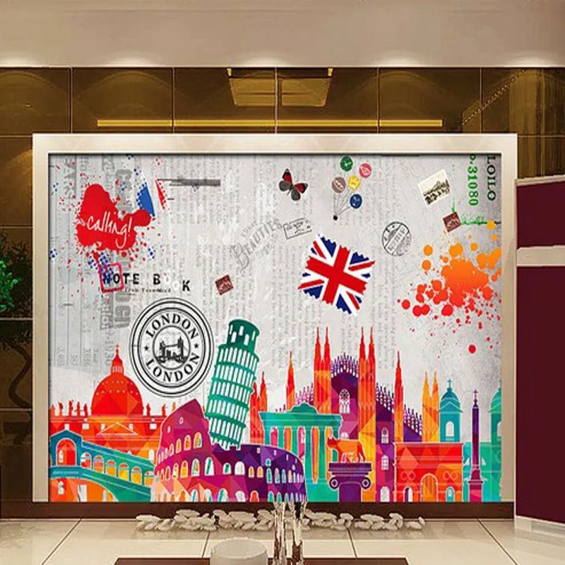 Custom 3d mural English graffiti KTV living room bedroom wallpaper 3D three-dimensional wallpapper murals Custom 3d mural English graffiti KTV living room bedroom wallpaper 3D three-dimensional wallpapper murals