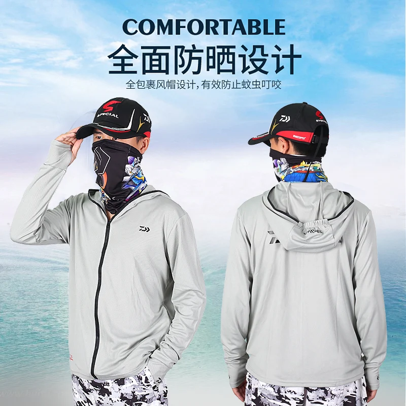 

2018 DAIWA NEW Fishing clothes summer DAIWAS Bamboo charcoal material Sunscreen Breathable Mesh Anti-UV man DAWA Free shipping