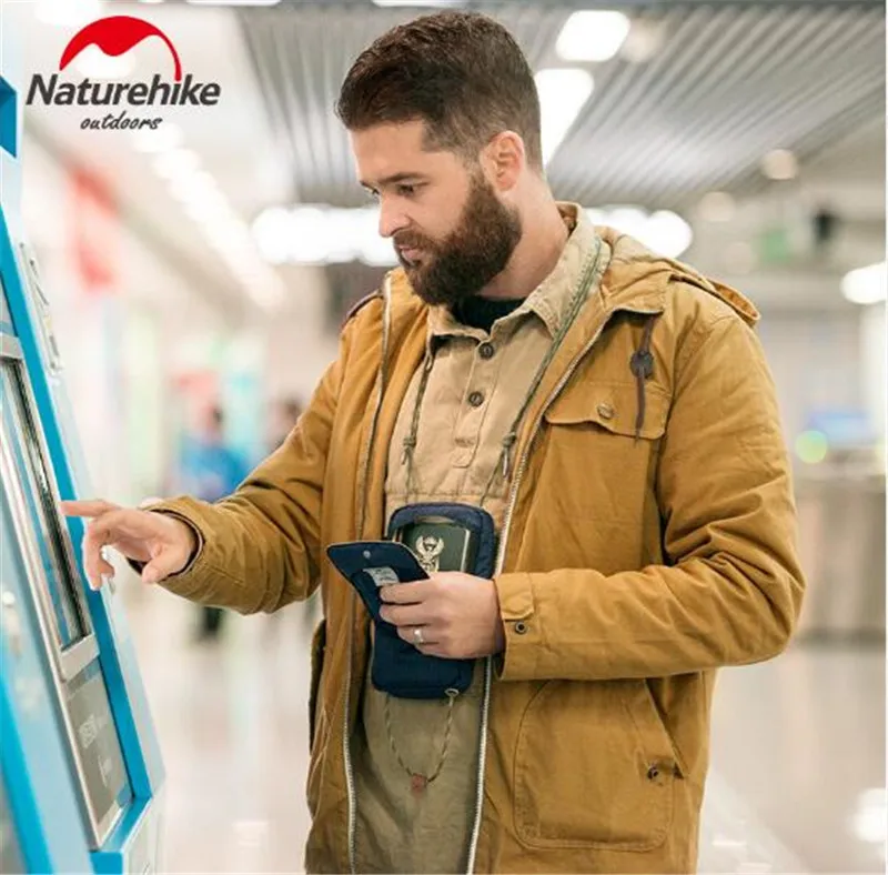 NatureHike 200D Nylon Ultralight Protable Waterproof Multifunctional Travel Bag For Documents Credit Cards Wallet