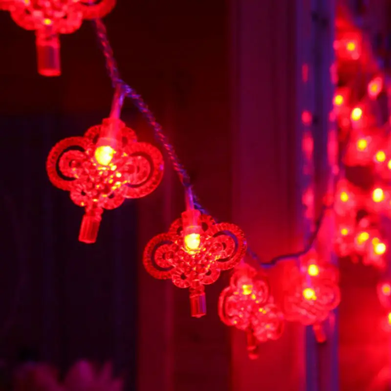 

LED Chinese Knot Lantern String Fairy Light Christmas New Year Wedding LED String Light Indoor Party Garland Decoration
