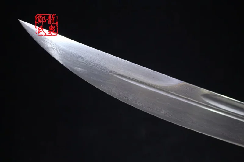 Real Chinese Sword Damascus Steel Antique Bronze Qing Dao Metal Craft Home Decoration Martial Art Supply