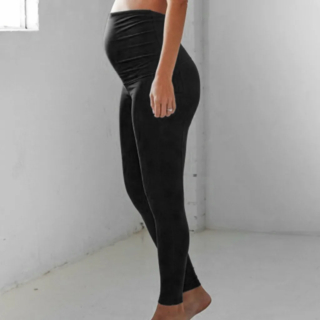 

Women's Maternity Leggings Seamless Yoga Pants Stretch Pregnancy Trousers big size maternity pants 2019#G6