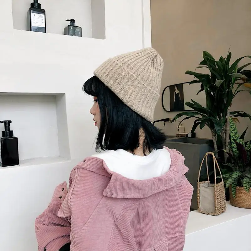 Женские и мужские шапки Skullies Beanies модные теплые унисекс эластичные вязаные