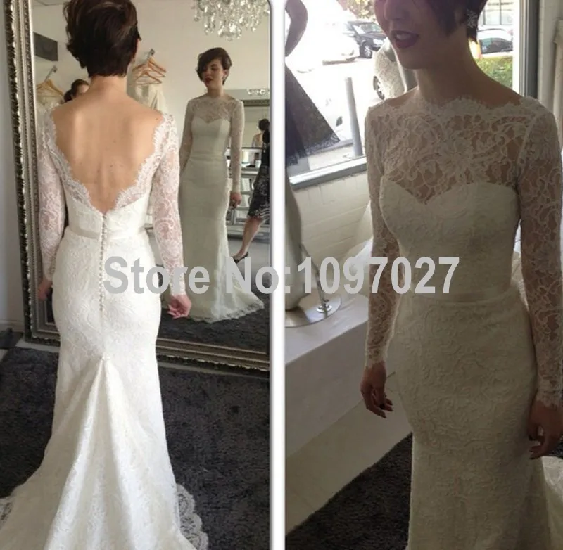 Sexy Low Back Lace Off Shoulder font b Wedding b font font b Dress b font