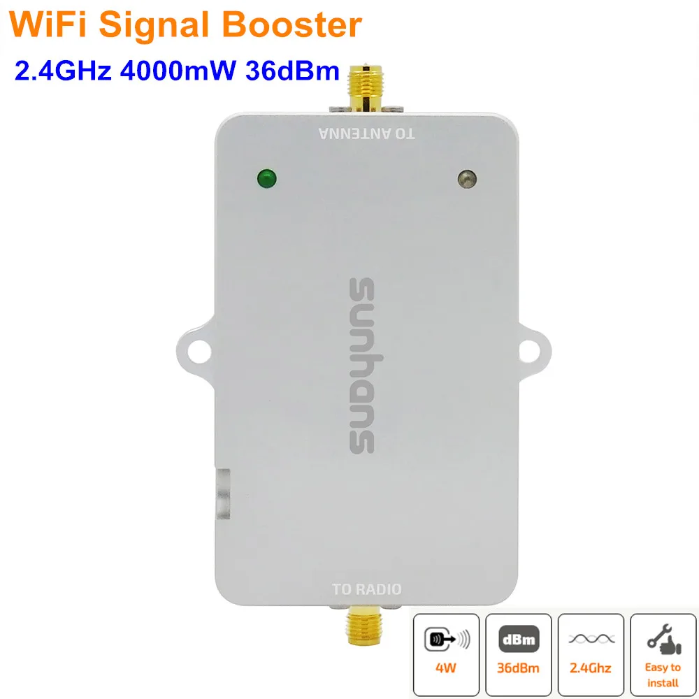 Sunhans SH24Gi4000 Беспроводной Wi Fi усилитель сигнала 4 Вт 2 ГГц 36dBm повторитель двойной
