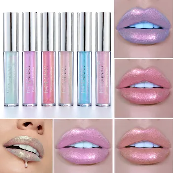 

Lips Makeup Mermaid Lip Gloss Long-lasting Glitter Holographic Liquid Lipstick Make up Cosmetic Shimmer Mate Balm Shine Lipgloss