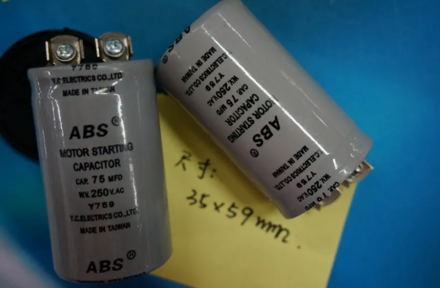 Цилиндр CD60 ABS 75MFD 75 мкФ AC 250V круглый пусковой конденсатор двигателя 1 шт. |