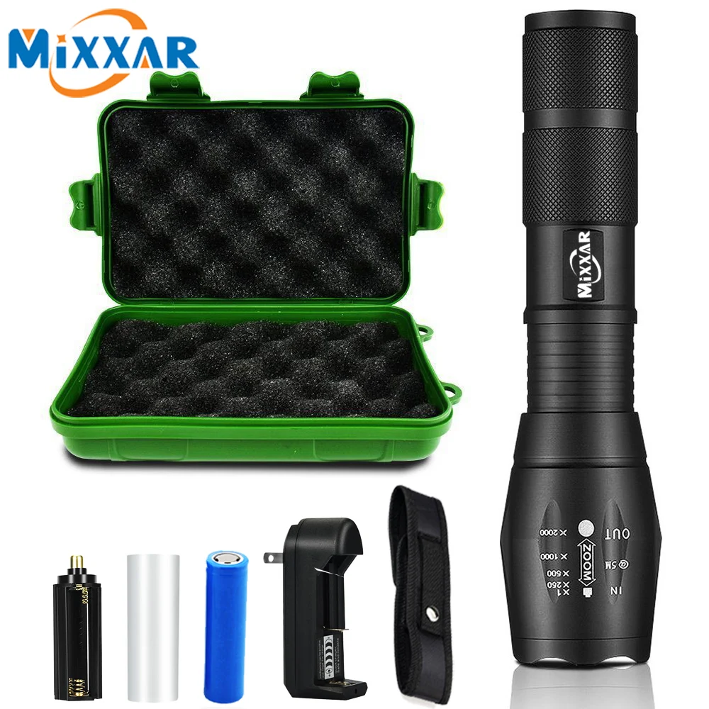 

Q250 TL360 12000LM T6/L2//V6 LED Tactical Flashlight Zoomable 5 Modes Lanterna Torch Camping Hiking Light Lamp 18650 Battery