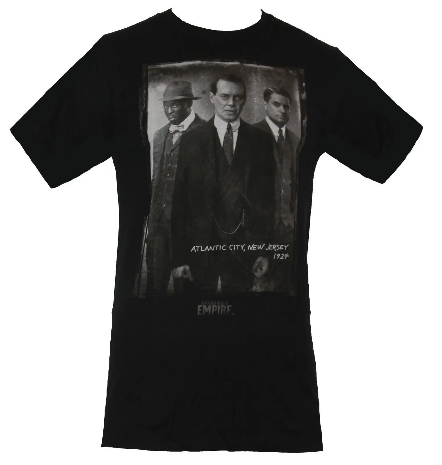 Boardwalk Empire Mens T Shirt Distressed Nucky Trio Atlantic City Photo