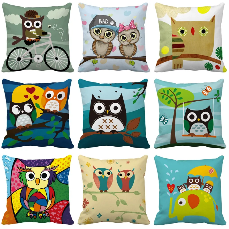 Cartoon Owl Cushion Cover Nordic Simple Geometric Decorative Throw Pillows Cushion Covers for Sofa Polyester Cotton Cartoon Owl Cushion Cover Nordic Simple Geometric Decorative Throw Pillows Cushion Covers for Sofa Polyester Cotton