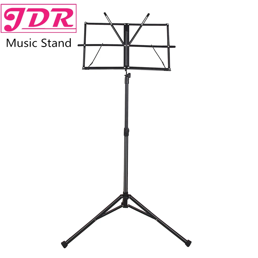 

JDR Lightweight Metal Tripod Music Stand Sheet Folding Music Holder for Instrument Books with Waterproof Carry Bag Black