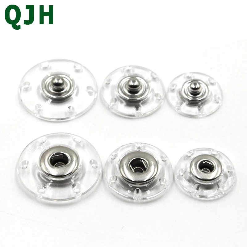 

Upscale 20pcs Resin Transparent Snap Buttons Overcoat Invisible Press Button 18mm/21mm/25mm Buckle Handwork Sewing Accessories