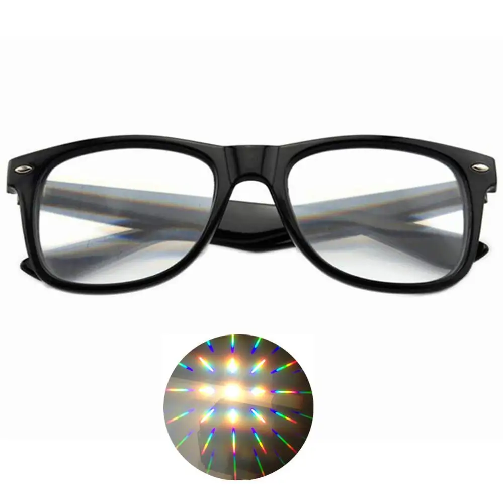 Black Color 1 шт. HONY 3D конечная Дифракционная Glasses-3D Призма эффект EDM Радужный стиль Rave Frieworks Звездная буря очки для фестивалей - Цвет: Black Color